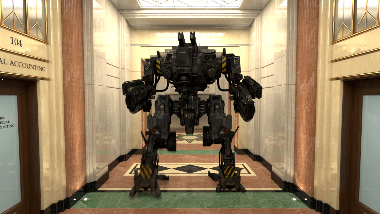 mech in elevator lobby